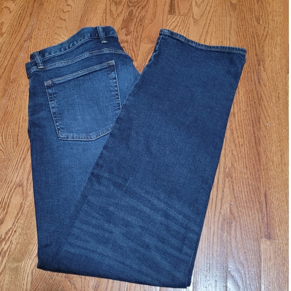 Gap Denim Straight Leg Jeans Size 36X 34 Dark Wash